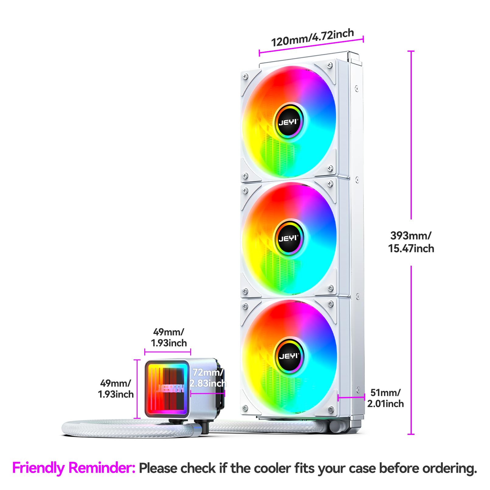 Amazon.com: JEYI 360mm AIO CPU Water Cooler,Refrigeracion Liquida